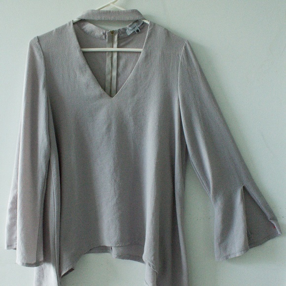 Vintage Lilac V-neck Blouse - Picture 1 of 5